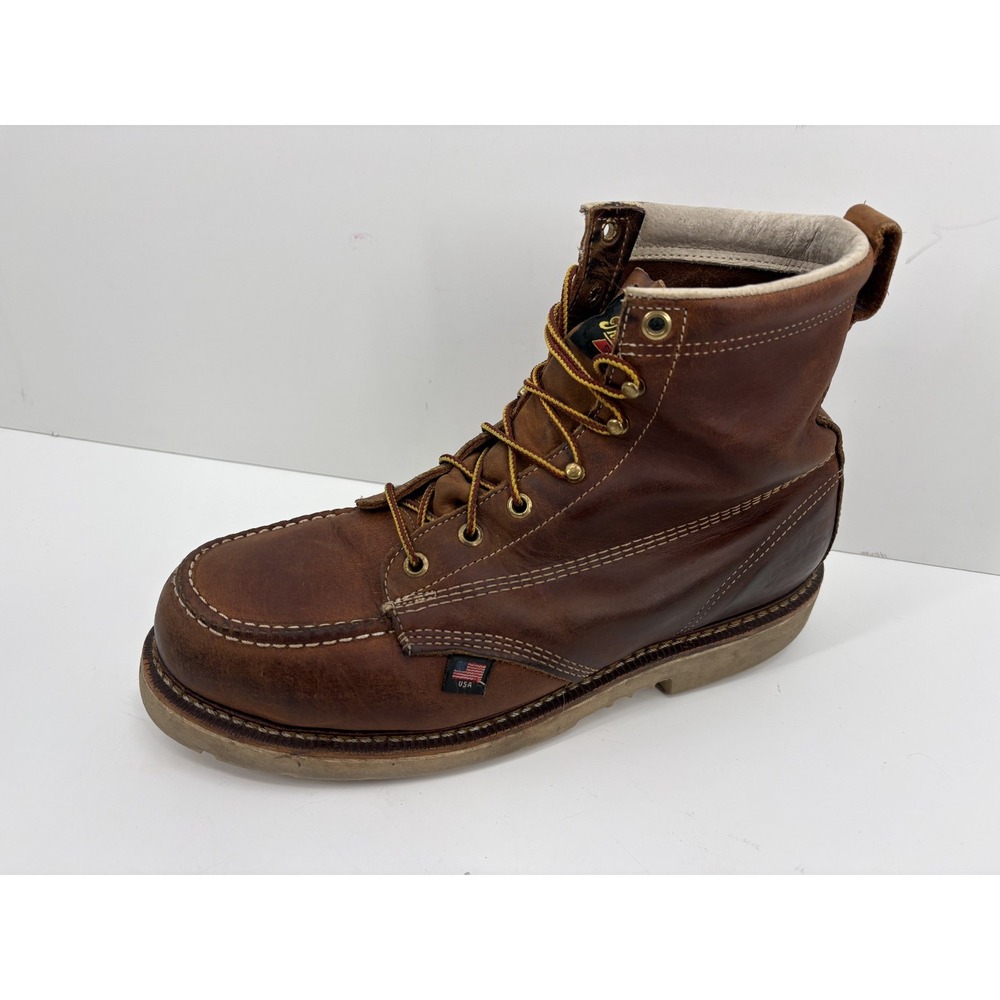 Thorogood American Heritage Boots Men's Brown Leather Steel Toe, 804-4375, 10 D